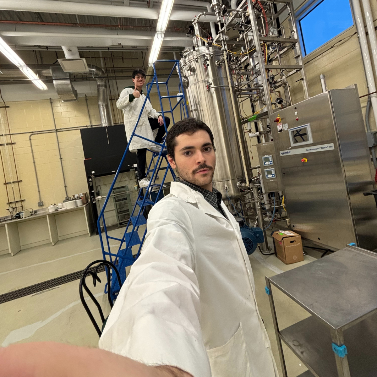 My great friend and colleague, Preston Tran and I, gaining experience in the fermentation suite at AFDP on South Campus.