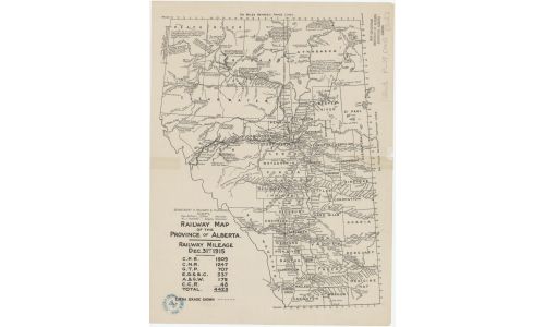 Railway map of the Procince of Alberta (1915).