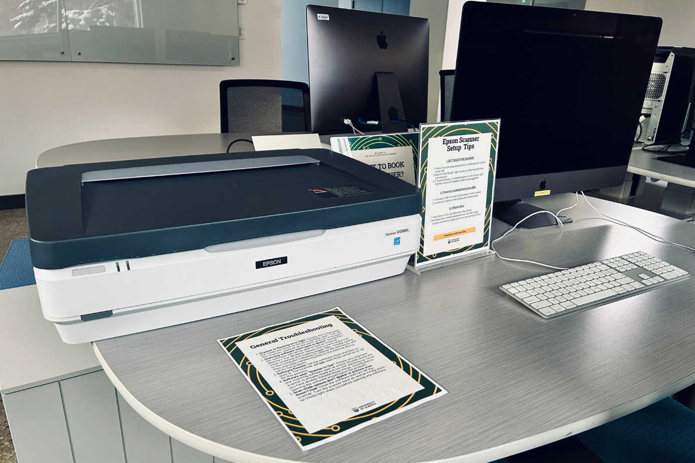 An Epson 12000 XL flatbed scanner