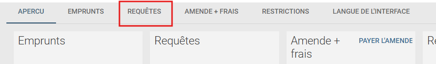 Cliquez sur Requêtes